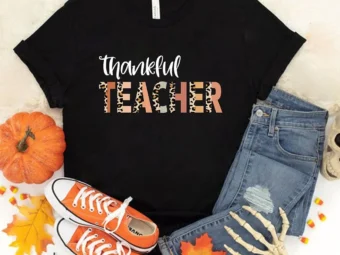 Thanksgiving Teacher Thankful Teacher Rainbow Pumpkin T-Shirt