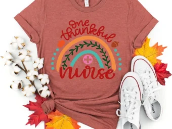One Thankful Nurse Rainbow T-Shirt