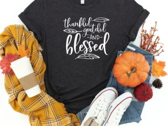 Thankful Grateful Blessed Thanksgiving T-Shirt