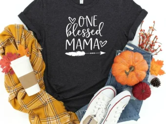 One Blessed Mama Thanksgiving T-Shirt