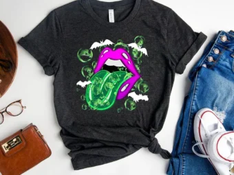 Halloween Lips For Women Cauldron Witch T-shirt