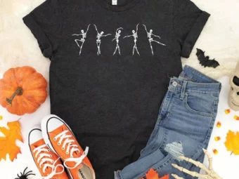 Ballet Skeleton Dancing Happy T-Shirt