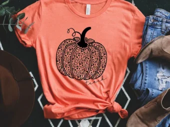 Cute Fall Teacher, Leopard Pumpkin Teaching Tshirt