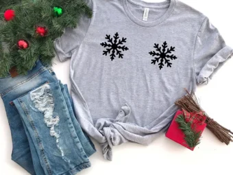 Snowflake Boobs Funny Christmas T-Shirt