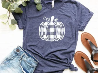 Plaid Pumpkin Fall T-Shirt