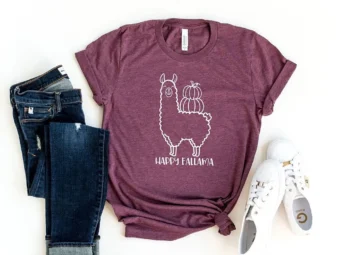 Happy Falllama Pumpkin T-Shirt