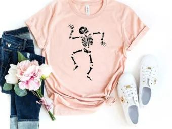 Happy Dancing Skeleton Halloween Tshirt