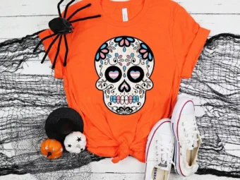Transgender Halloween Sugar Skull T-Shirt