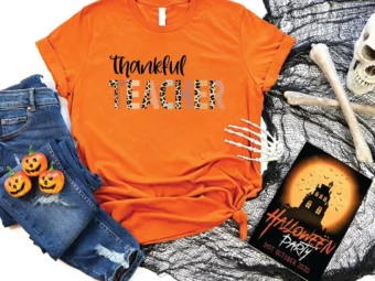 Thanksgiving Teacher Thankful Teacher Rainbow Pumpkin T-Shirt