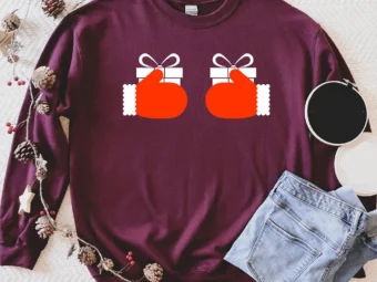 Christmas Boobs Santa Hands T-Shirt