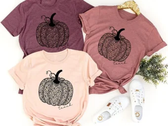 Cute Fall Teacher, Leopard Pumpkin Teaching Tshirt