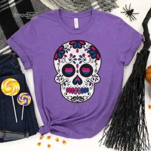 BiSexual Halloween Sugar Skull T-Shirt