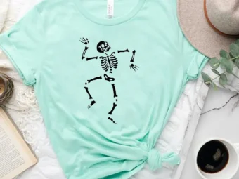 Happy Dancing Skeleton Halloween Tshirt