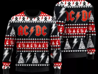 ACDC Faux Wool Ugly Christmas Sweater 3D All Over Printed