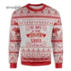 Be Nice To Your Sister Seamless Pattern With Polar Bear Ugly Christmas Sweater