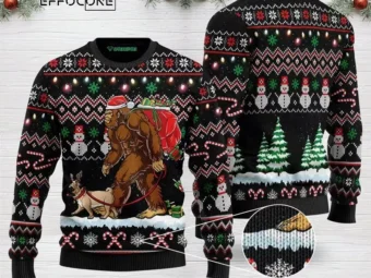 Bigfoot Pug Ugly Christmas Sweater