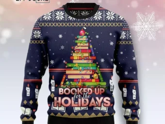 Book Christmas Tree Ugly Christmas Sweater