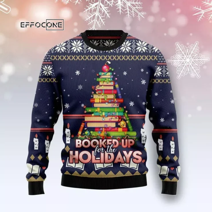 Book Christmas Tree Ugly Christmas Sweater