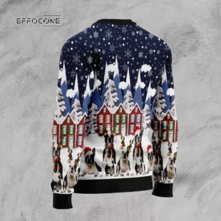 Boston Terrier Family Ugly Christmas Sweater