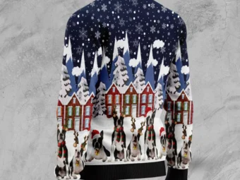 Boston Terrier Family Ugly Christmas Sweater