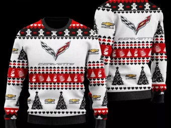 Chevrolet Corvette Wool Ugly Christmas Sweater 3D All Over Printed White