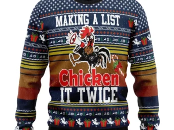 Chicken It Twice Ugly Christmas Sweater