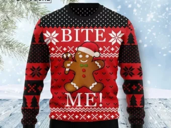 Christmas Bite Me Ugly Christmas Sweater