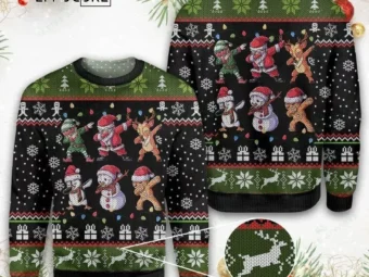 Christmas Character Dabbing Ugly Christmas Sweater