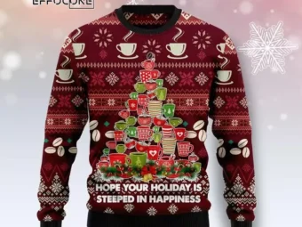 Coffee Christmas Tree Ugly Christmas Sweater