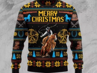 Cowboy Merry Christmas Ugly Christmas Sweater