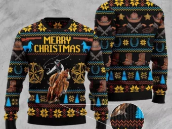 Cowboy Merry Christmas Ugly Christmas Sweater