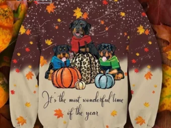 Cute Rottweiler Thanksgiving Ugly Christmas Sweater