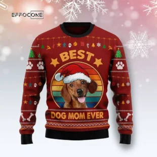 Dachshund Best Dog Mom Ugly Christmas Sweater