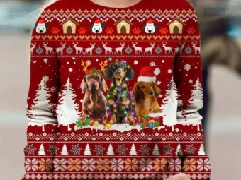 Dachshund Merry Woofmas Sweater Ugly Christmas Sweater