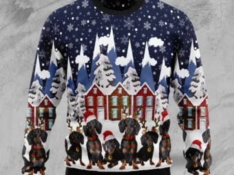 Dogs Dachshund Merry Woofmas Sweater Ugly Christmas Sweater