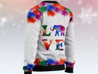 Elephant Mandala Color Ugly Christmas Sweater