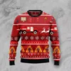 Firefighter Ugly Christmas Sweater Red