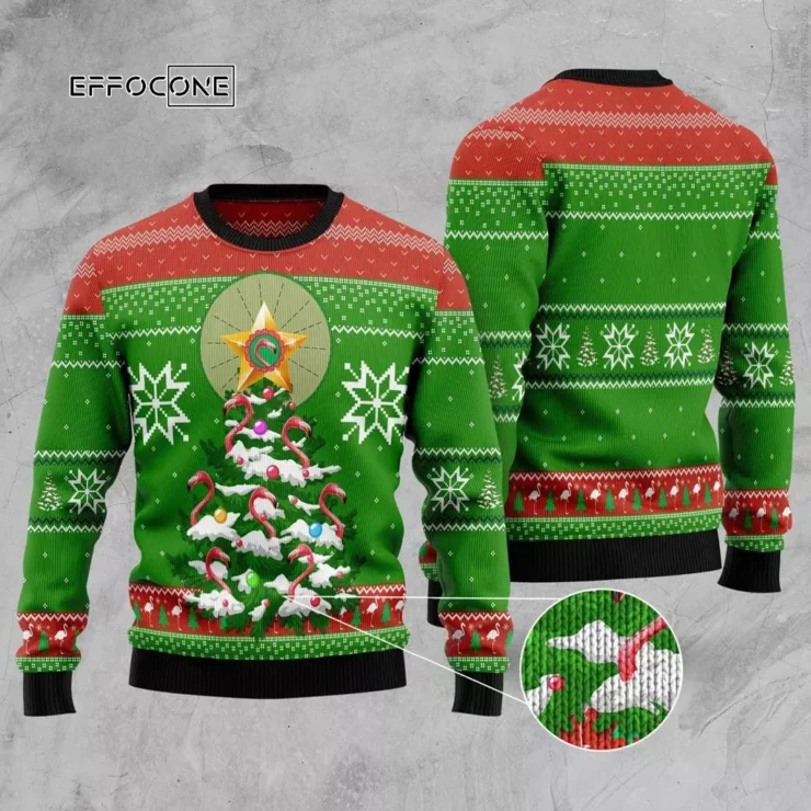 Flamingo Pine Tree Ugly Christmas Sweater