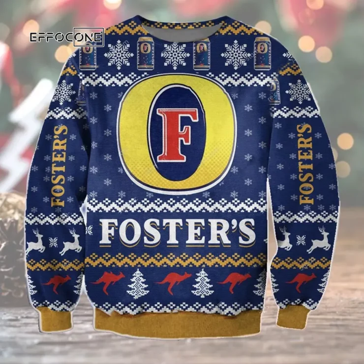 Fosters Beer Ugly Christmas Sweater