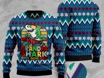 Grandpa Shark Dododo Ugly Christmas Sweater