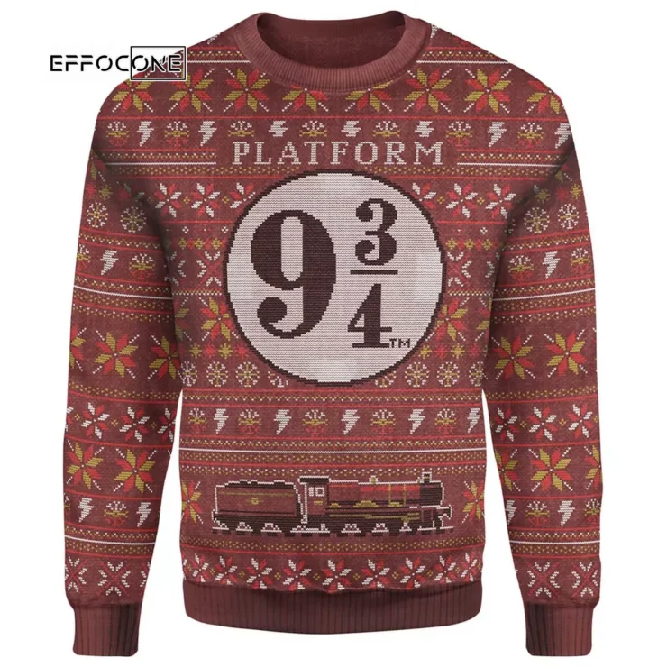 Harry Potter Platform 9 34 Ugly Christmas Sweater