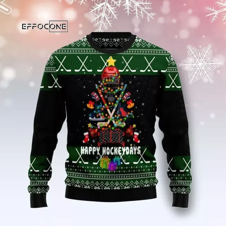 Happy Hockey Day's Ugly Christmas Sweater