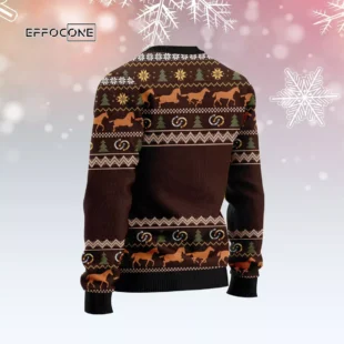 Horse Through Snow Ugly Christmas Sweater