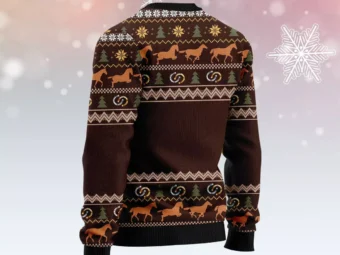 Horse Through Snow Ugly Christmas Sweater