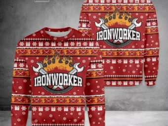 Ironworker Ugly Christmas Sweater White