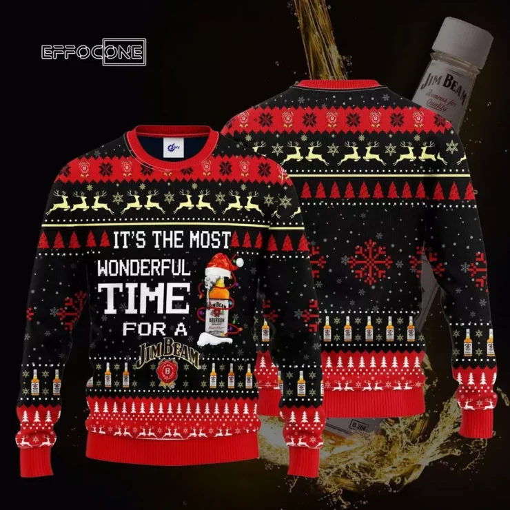 Its the Most Wonderful Time Jim Beam Ugly Christmas Sweater