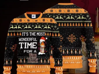 Its the Most Wonderful Time Wild Turkey Ugly Christmas Sweater