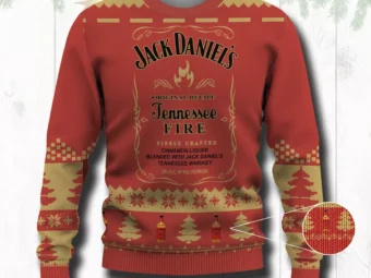 Jack Daniels Tennessee Fire Ugly Christmas Sweater