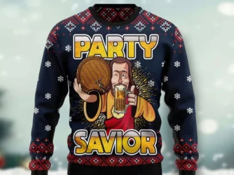 Jesus Party Savior Ugly Christmas Sweater