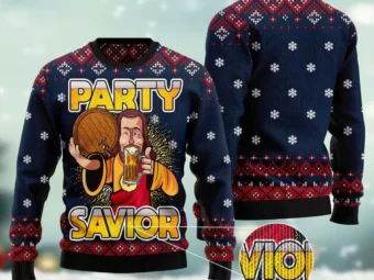 Jesus Party Savior Ugly Christmas Sweater